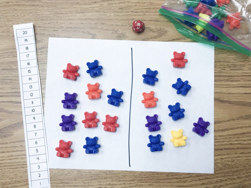 Kindergarten math game for comparing numbers and amounts