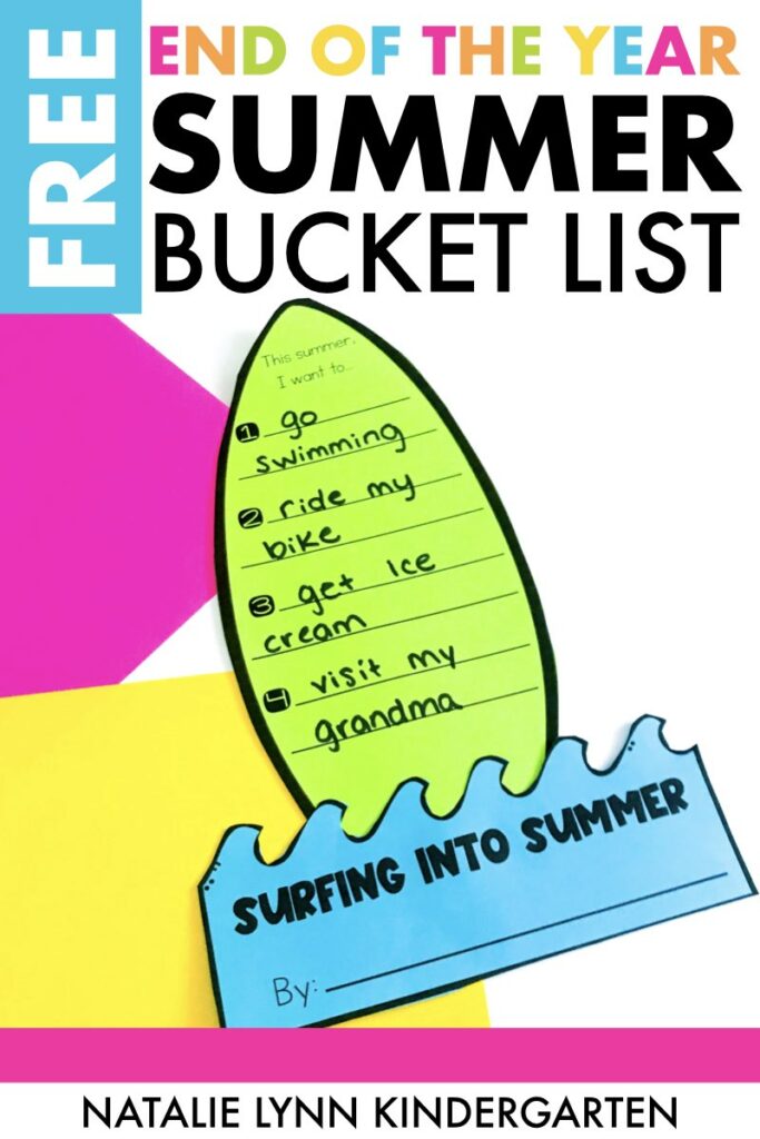 Summer bucket list end of the school year craft ideas for elementary