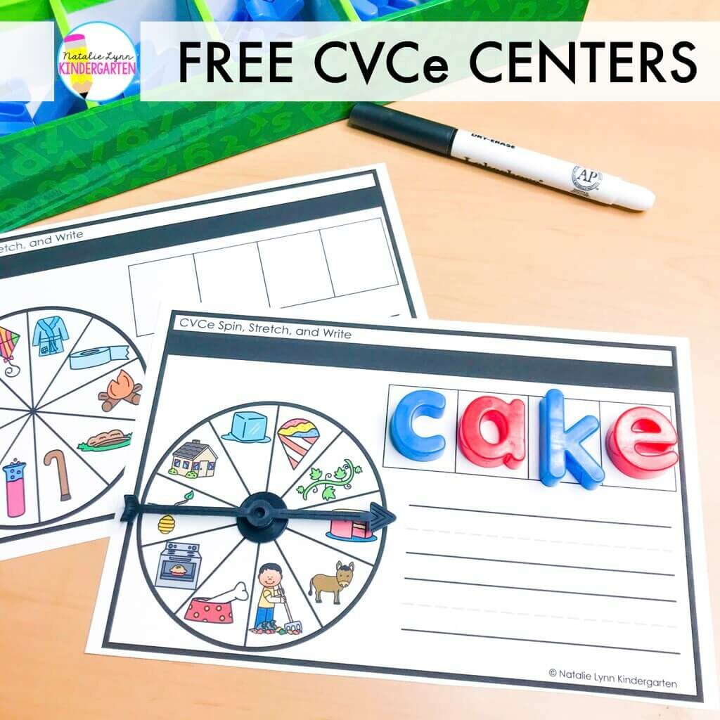 Free CVCe word activities for Kindergarten and 1st Grade 
