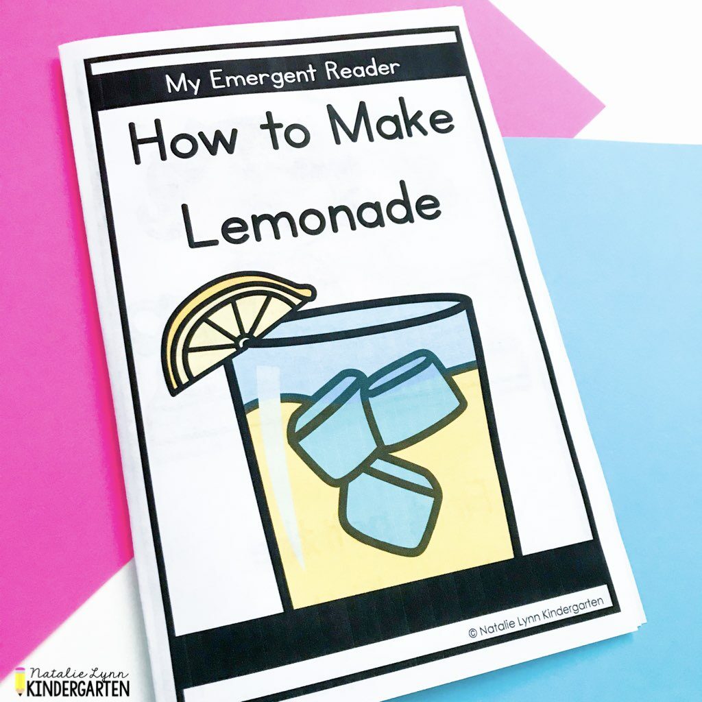 How To make lemonade emergent reader for Kindergarten 