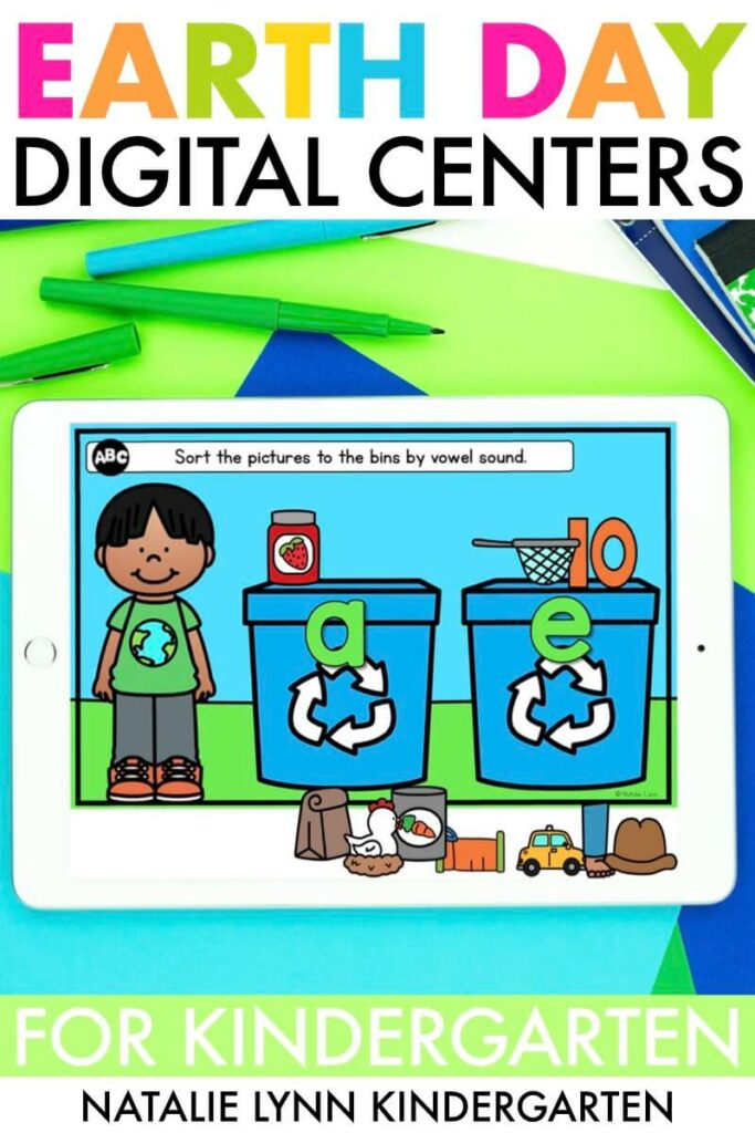 Digital kindergarten earth day activities and centers for distance learning