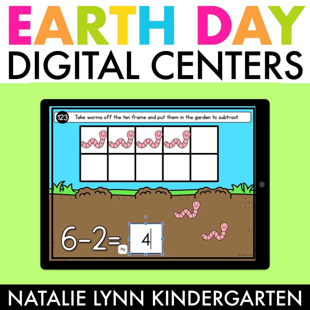 Kindergarten digital earth day centers and activities
