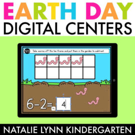 Kindergarten digital earth day centers and activities