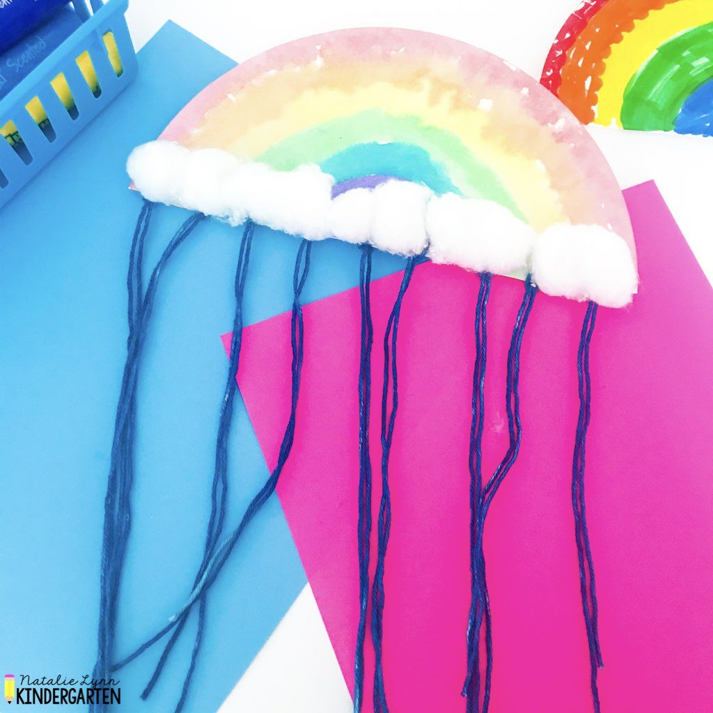 Easy rainbow craft for kids weather unit spring craft