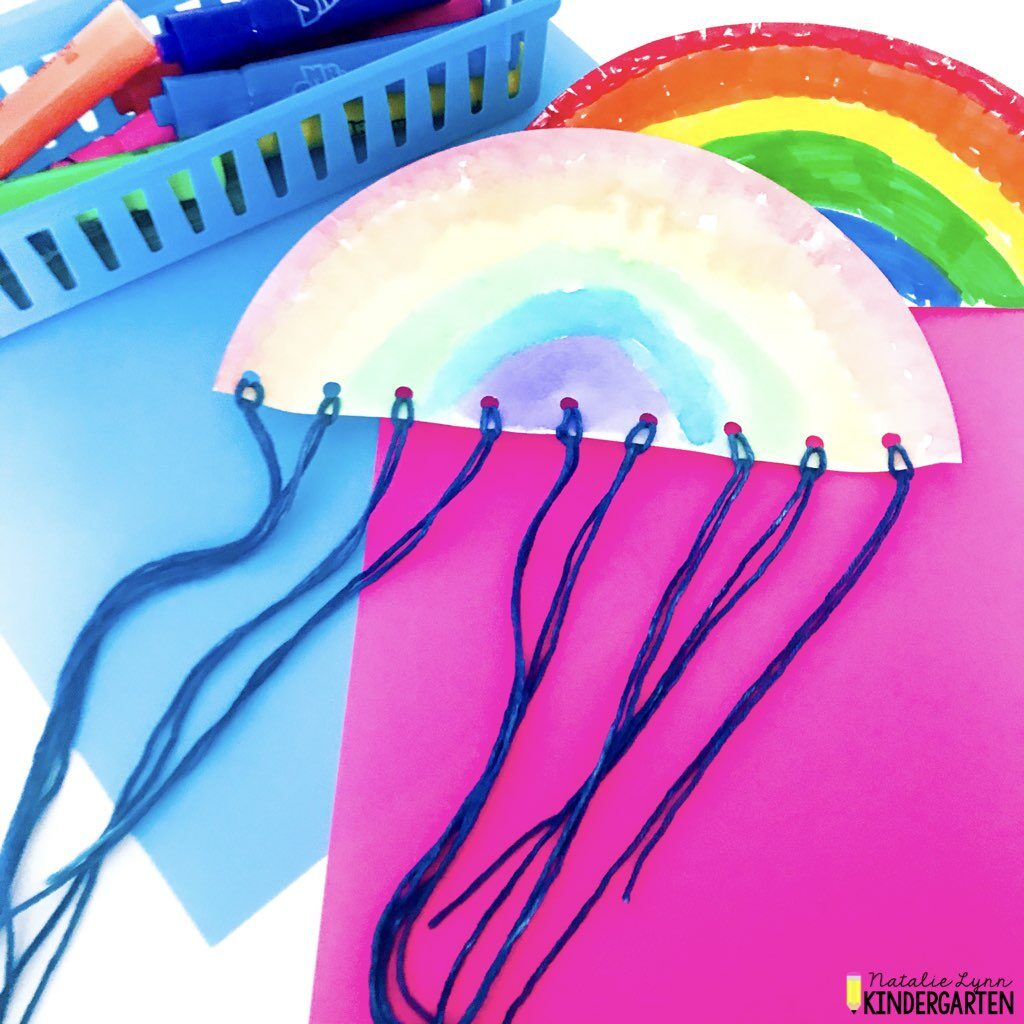 Rainbow craft for kids | add the string 