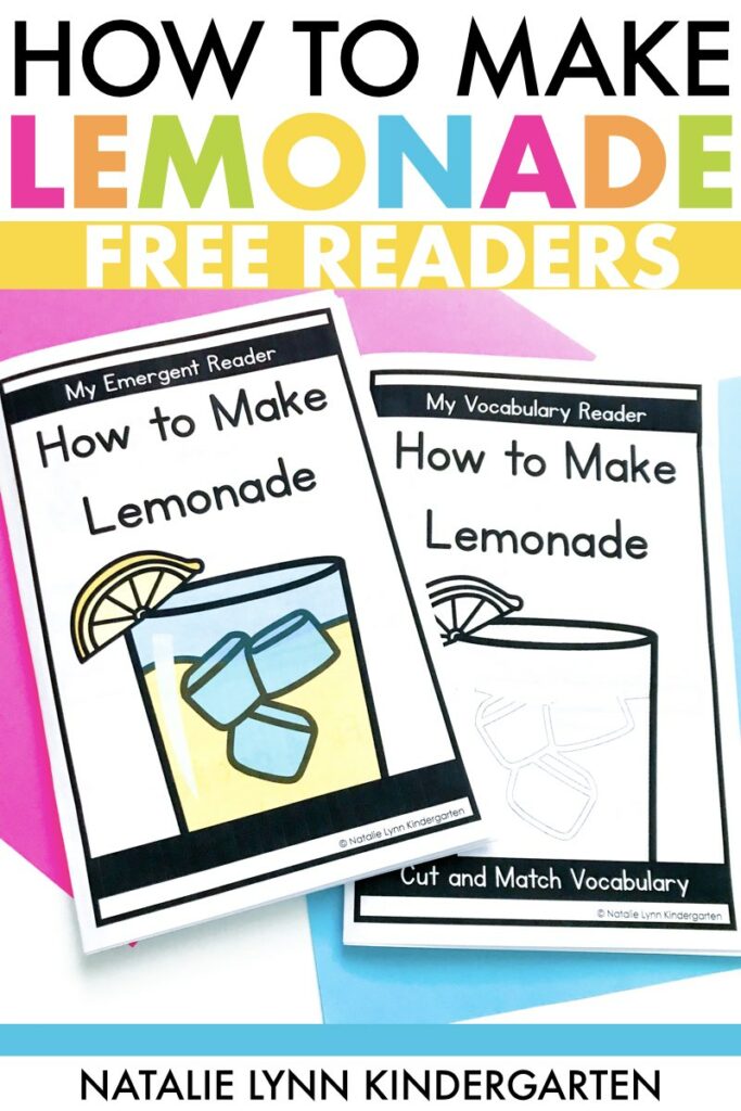 How to make lemonade emergent readers for Kindergarten when Grandma Gives You a Lemon Tree activities 