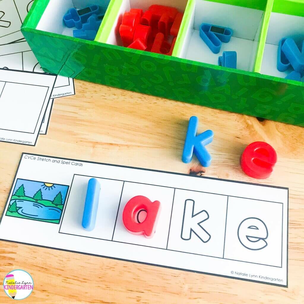 CVCe word work activity with magnetic letters 