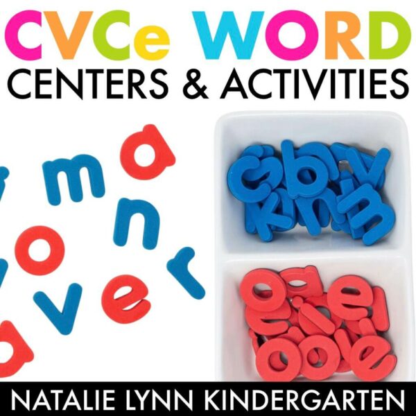 CVCe word centers printables and activities for Kindergarten and 1st Grade