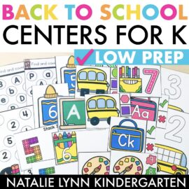 Back to school centers for Kindergarten