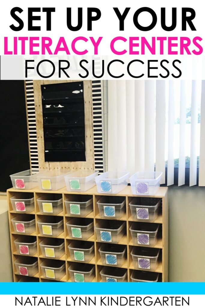 setting up your kindergarten literacy centers at the beginning of the year for back to school classroom management and organization