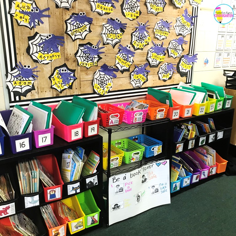 classroom library organization and set up in kindergarten