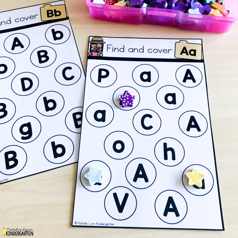 alphabet centers for beginning of the year kindergarten literacy