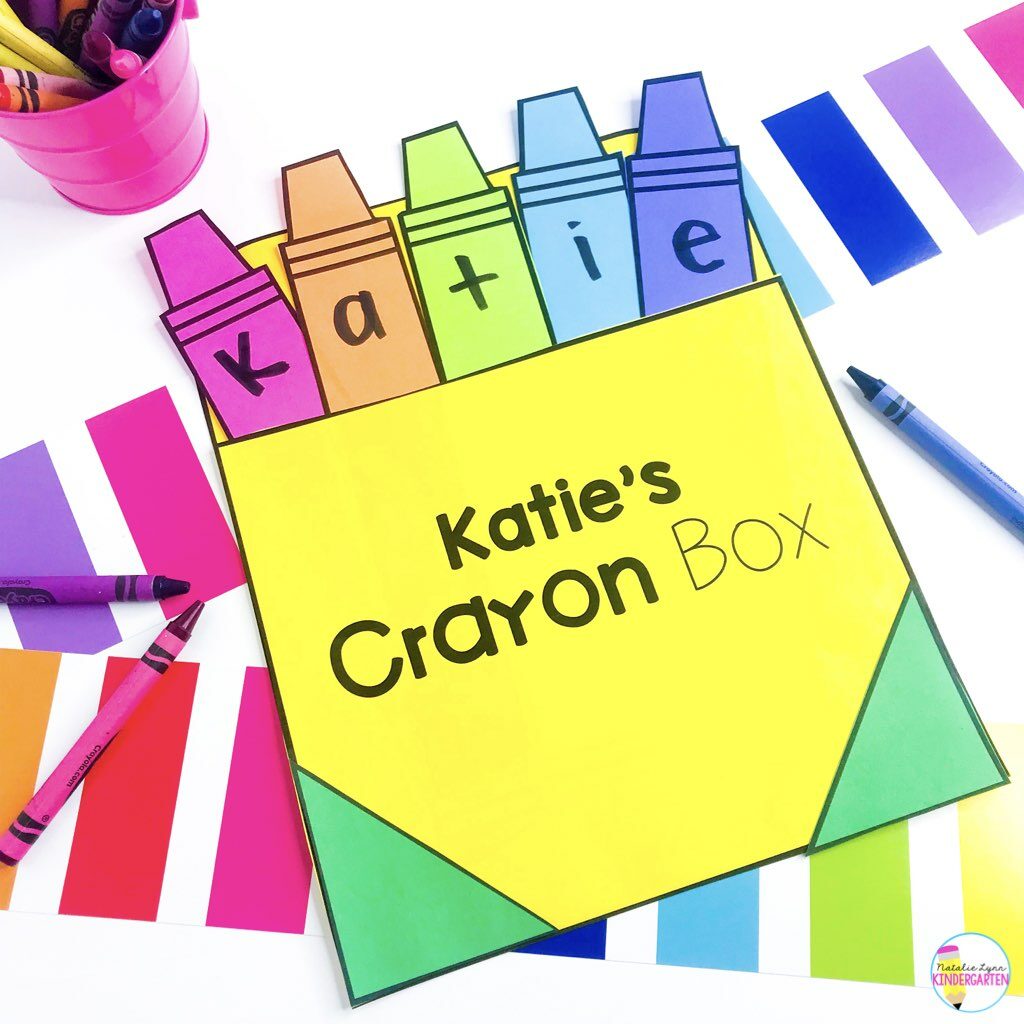 Crayon box name craft - back to school craft for Kindergarten 