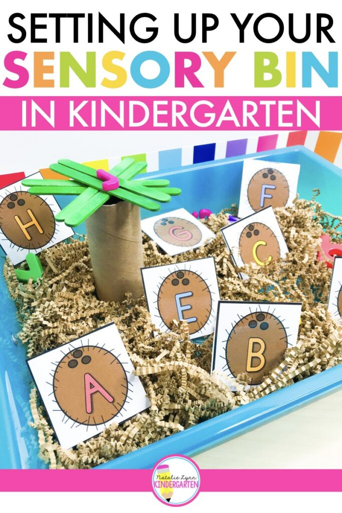 August Sensory Bins in Kindergarten - Getting started with sensory bins in your kindergarten math and literacy centers