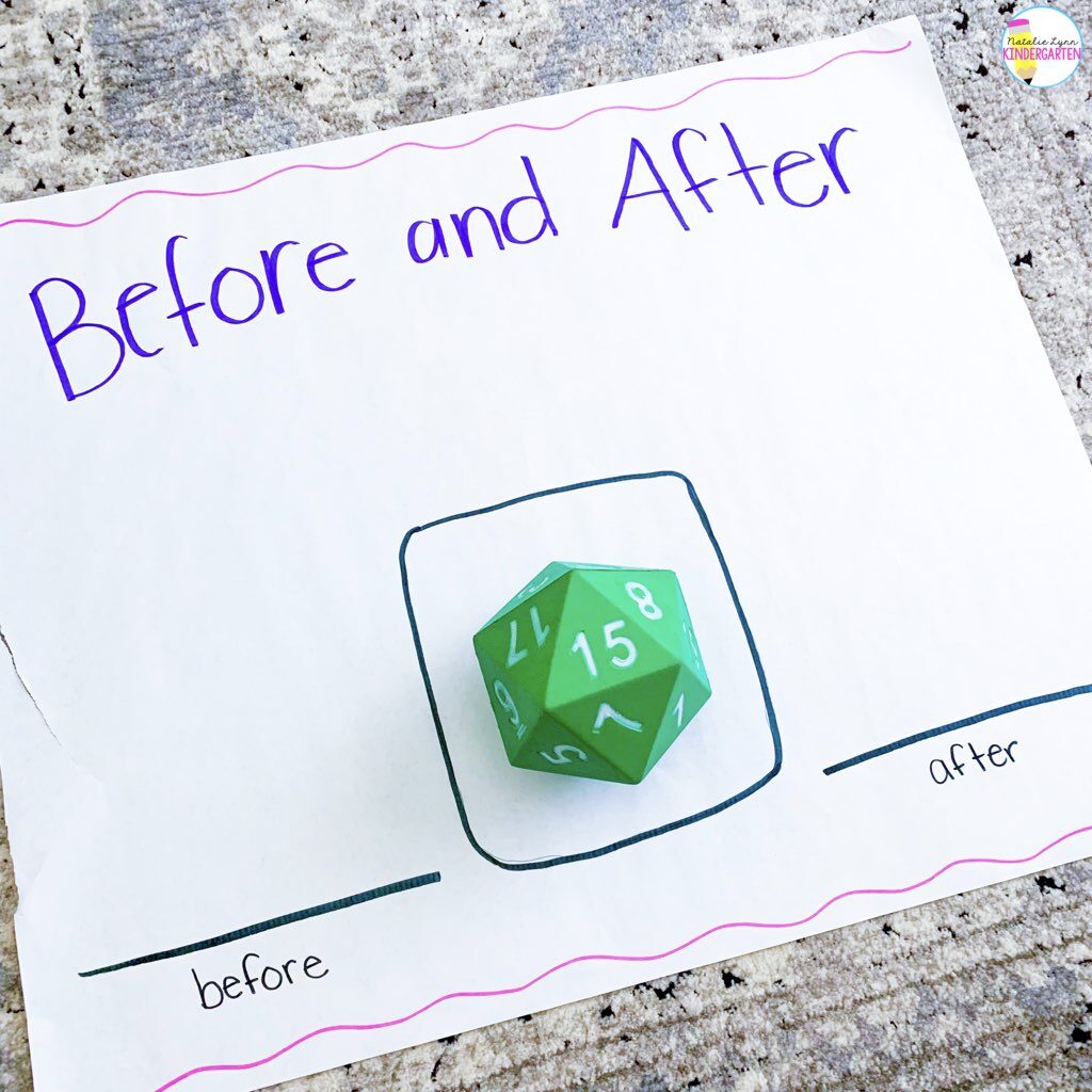 Before and after Kindergarten whole group math game