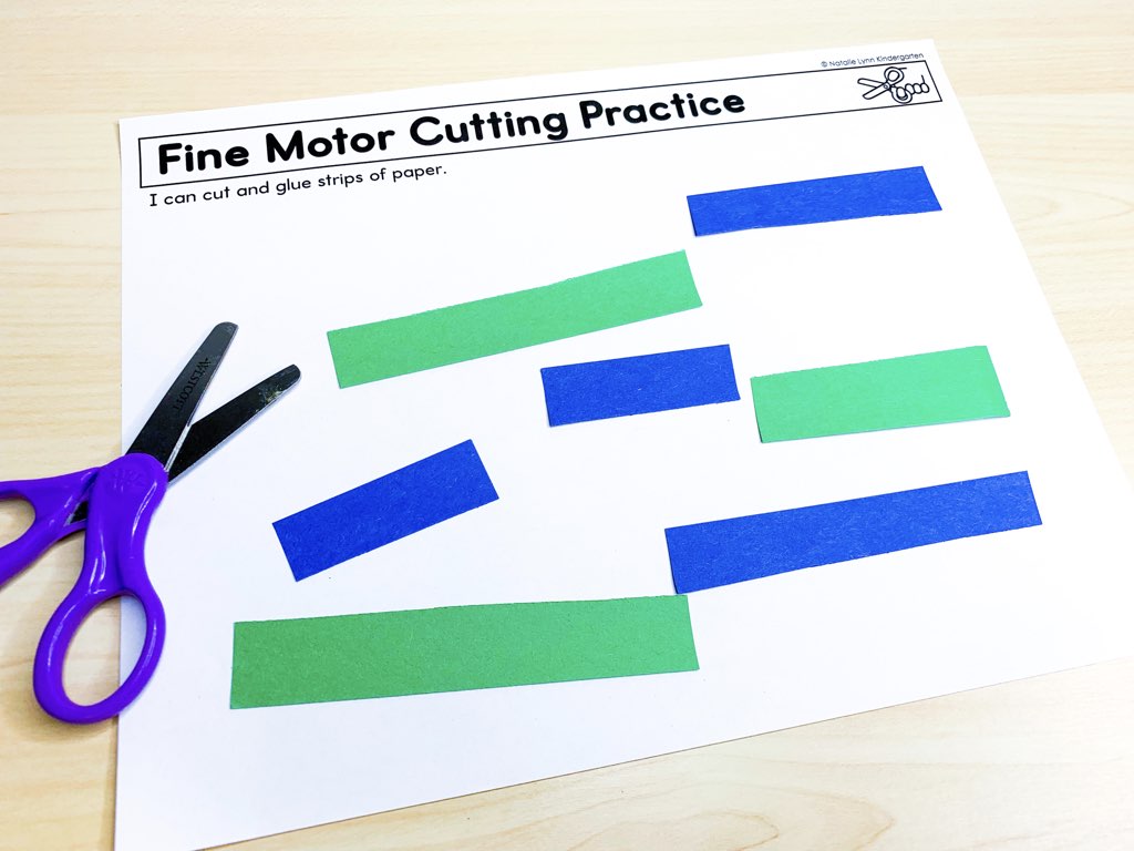 How to teach students to cut with scissors | cutting strips of paper