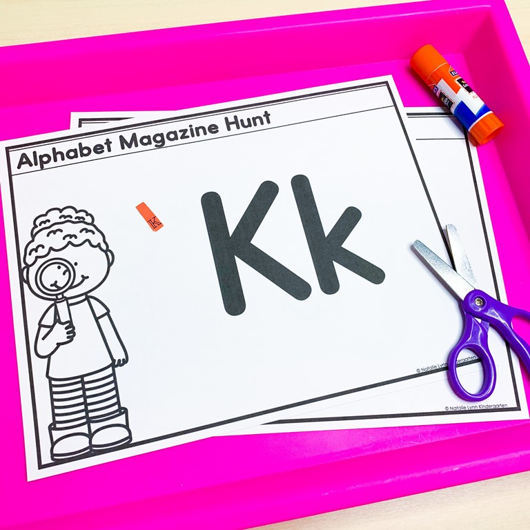 teaching the alphabet magazine hunt