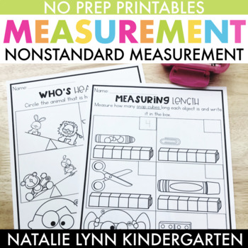 nonstandard measurement worksheets natalie lynn kindergarten