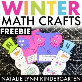 Free winter math crafts for Kindergarten