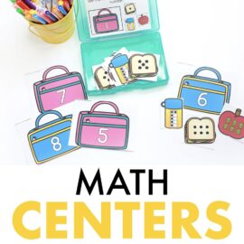 math centers preschool prek kindergarten first grade