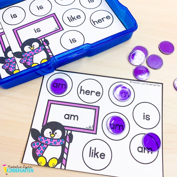 January centers for Kindergarten Sight words