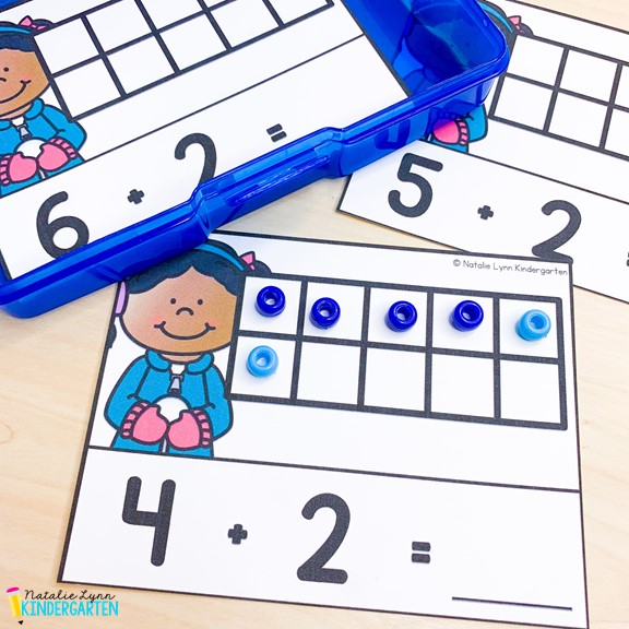 January centers for Kindergarten Addition with ten frames