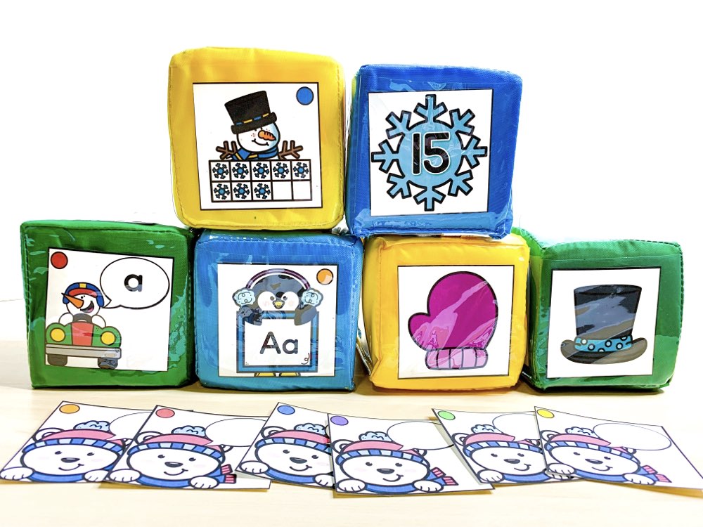 January pocket dice centers for kindergarten