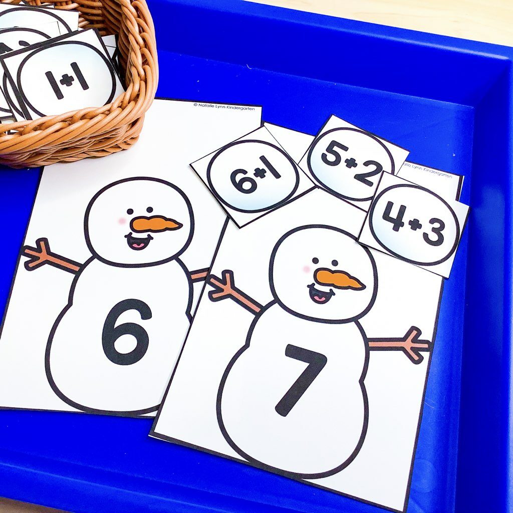 Snowman math sort centers