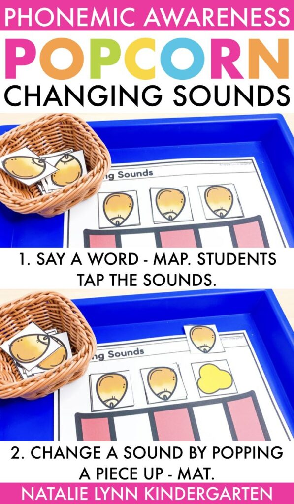 Phonemic awareness activity for manipulating sounds with phoneme substitution