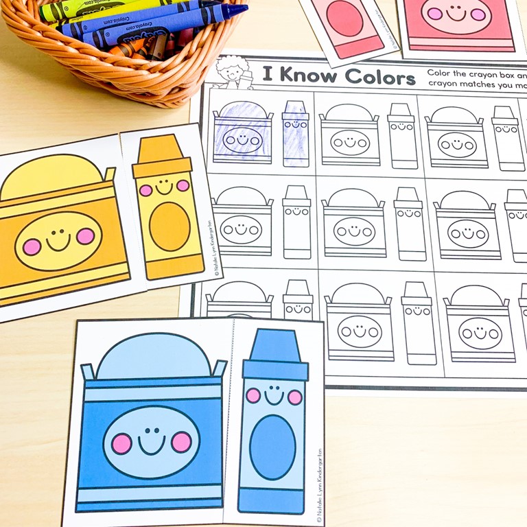 free back to school color matching centers kindergarten