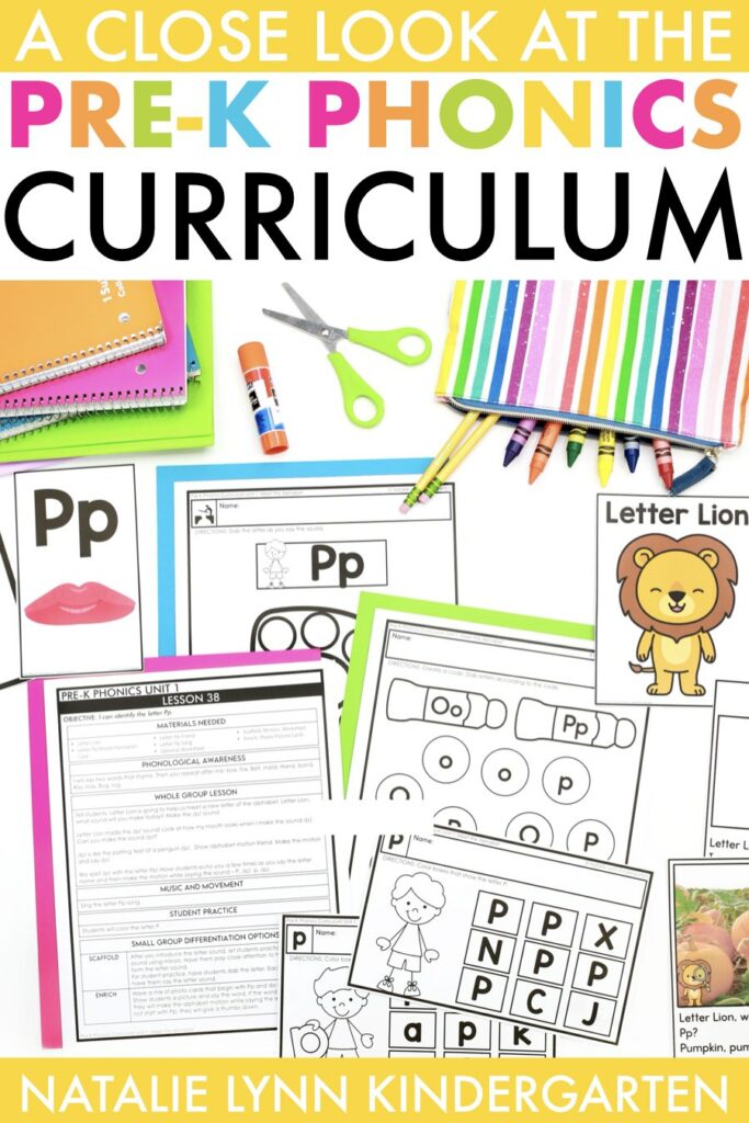 Preschool and pre-K phonics curriculum with lessons, worksheets, centers - Natalie Lynn Kindergarten