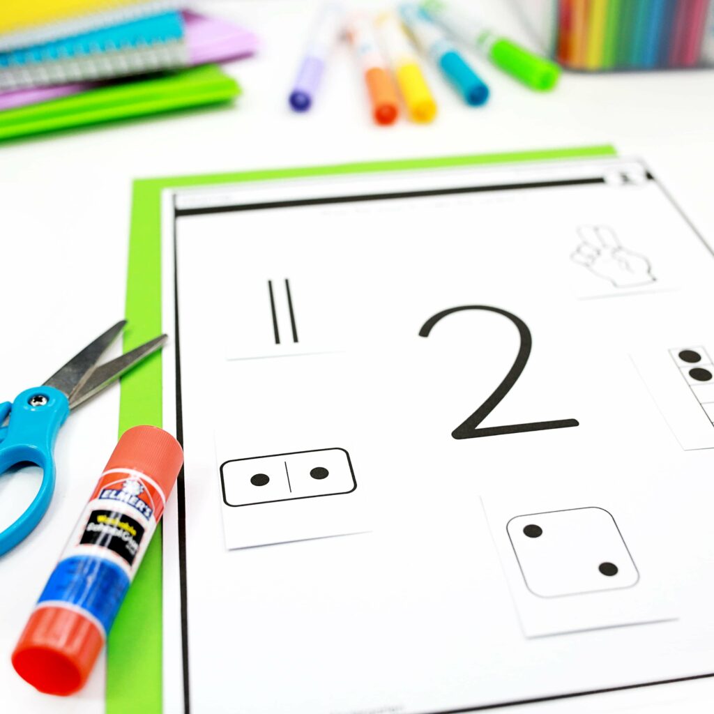 Kindergarten numbers to 5 math unit student worksheet