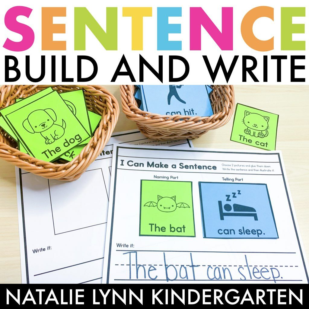 kindergarten sentence building and writing center