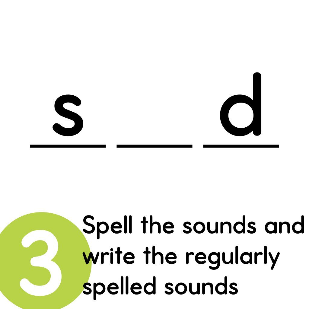 how to teach sight words - spell the sounds and write the regularly spelled sounds