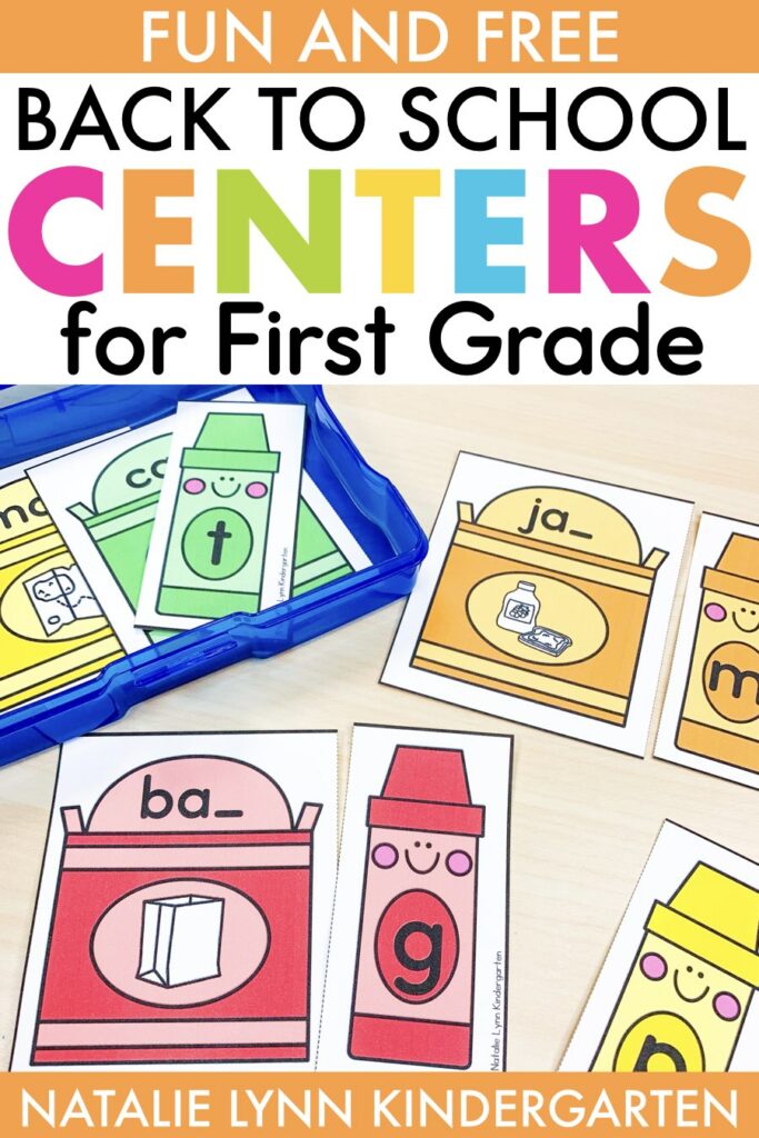 free beginning of the year back to school centers first grade Pin