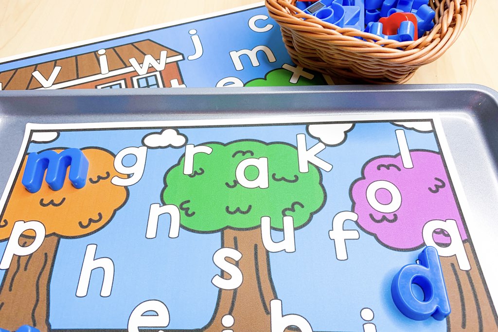 fall magnetic letter matching mats preschool prek kindergarten