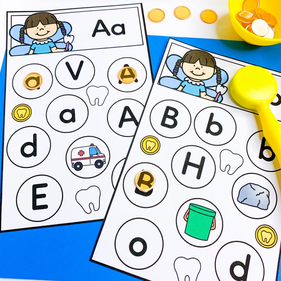 free dental health science of reading literacy centers alphabet search and find