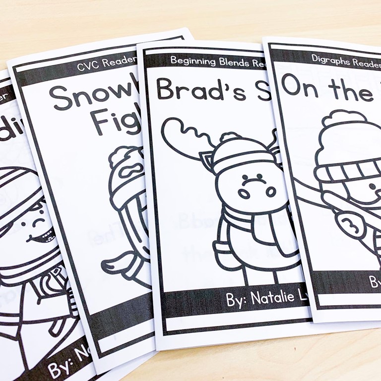 4 free winter themed decodable readers kindergarten or first grade