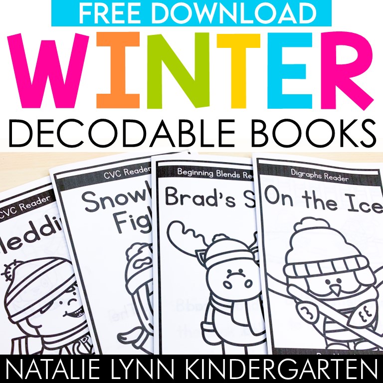 free winter themed decodable readers Natalie Lynn Kindergarten