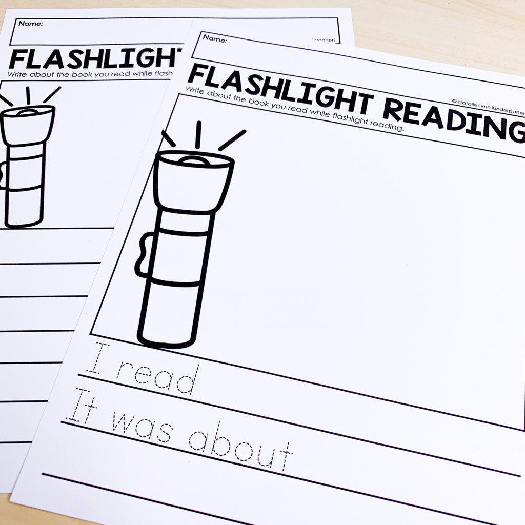 Flashlight reading response worksheets