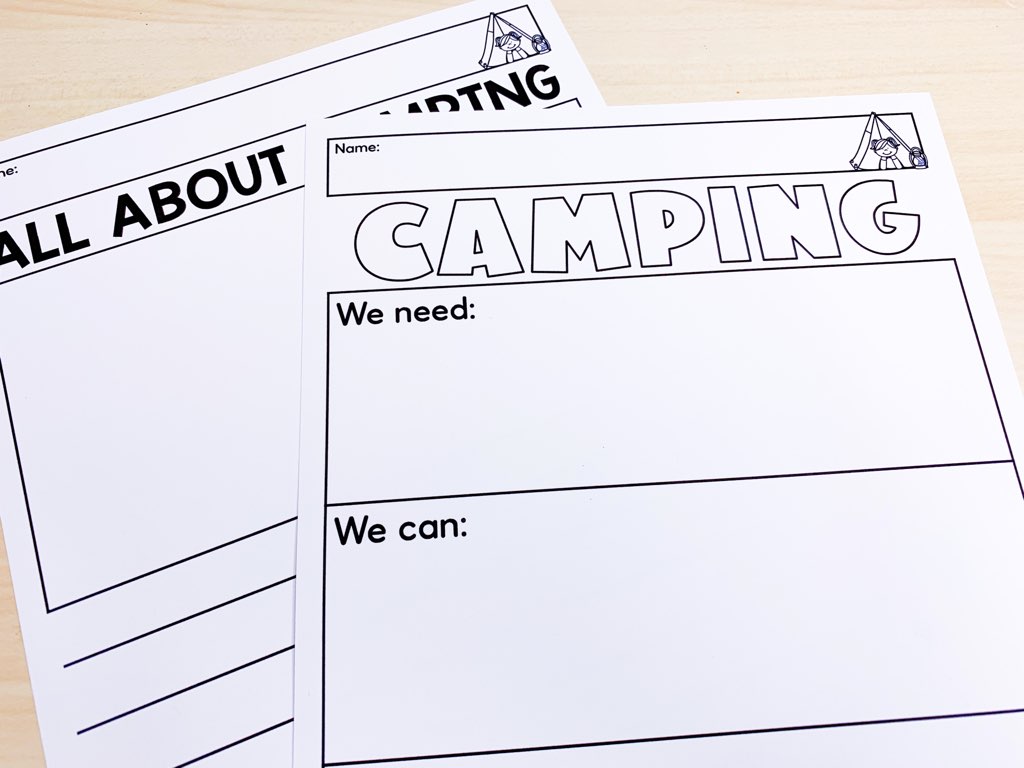 All about camping and camping we need, we have, we can worksheets