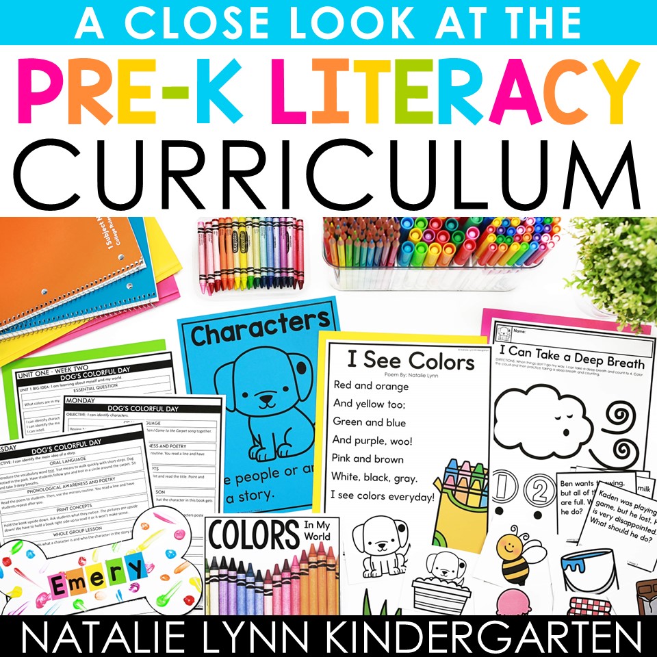 A close look at the Pre K Literacy Curriculum - Natalie Lynn Kindergarten