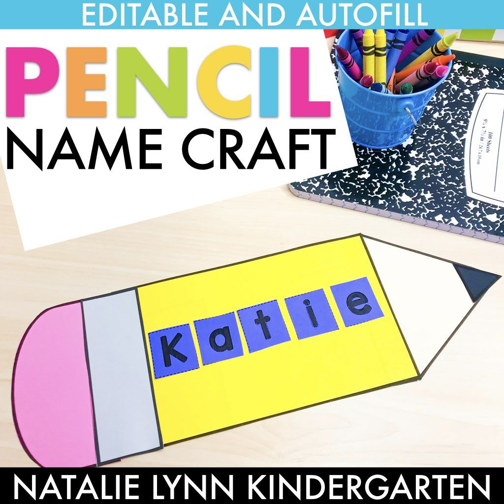 back to school pencil name craft for Kindergarten