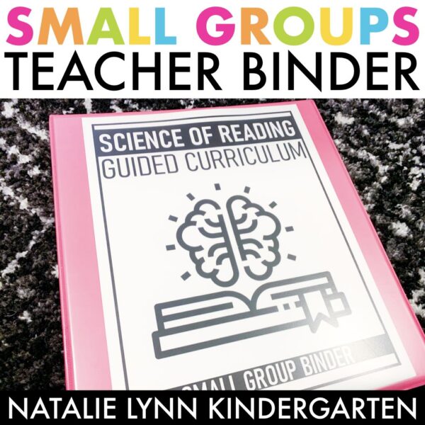 Science of reading small group binder Natalie Lynn kindergarten