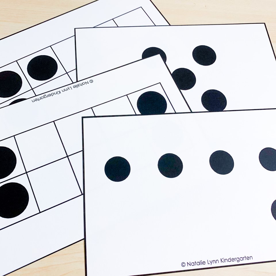 kindergarten math subitizing quick look cards