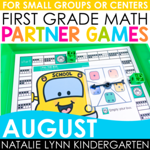 august back to school math partner games centers first grade