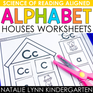 Alphabet letter and letter sound houses worksheets resource