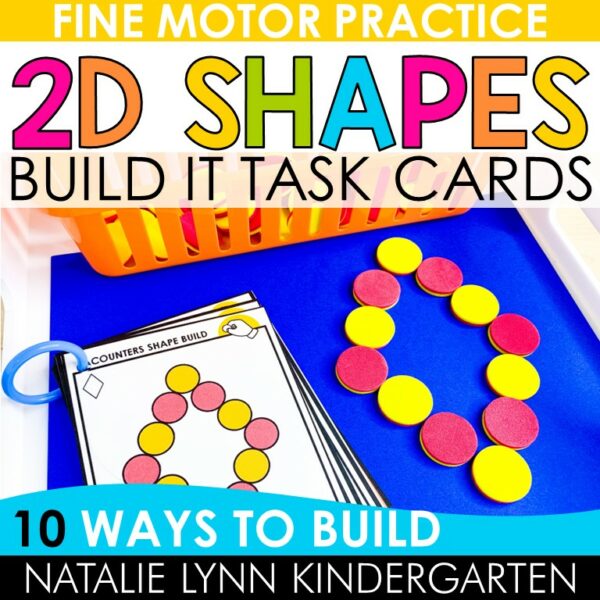 2D Shapes Building Task Cards Shape Preschool Pre-K Kindergarten Math ...