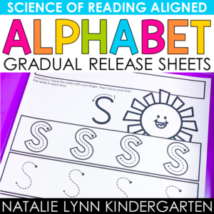 alphabet gradual release letter formation worksheet resource