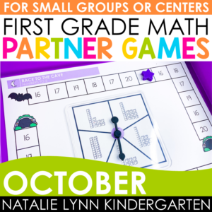 October fall math partner games centers first grade